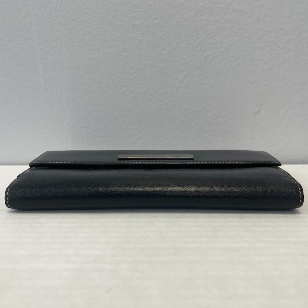 Gucci Leather Bifold Long Wallet w/ Coin Compartment  in Black - Preowned - Picture 9 of 13